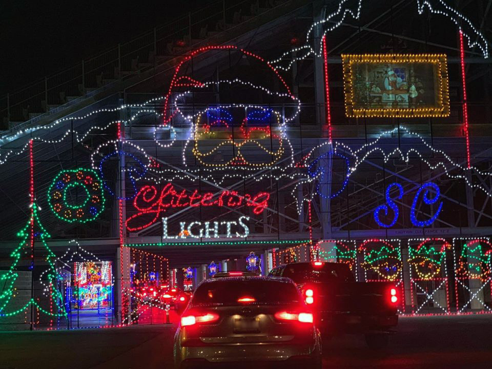 The entrance to Glittering Lights at Las Vegas Motor Speedway.