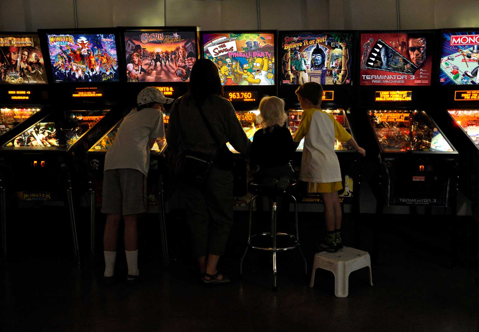 Kids, young and old alike, enjoy the Pinball Hall of Fame.